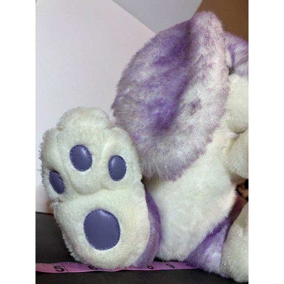 VTG T L Toys Frosted Lavender Easter Bunny Soft Plush Stuffed Leather Feet Nose - Picture 16 of 16